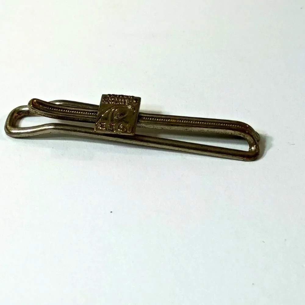 Vintage 1988 Commemorative Gold Tone Tie Bar – Men's Retro Tie Clip Badge